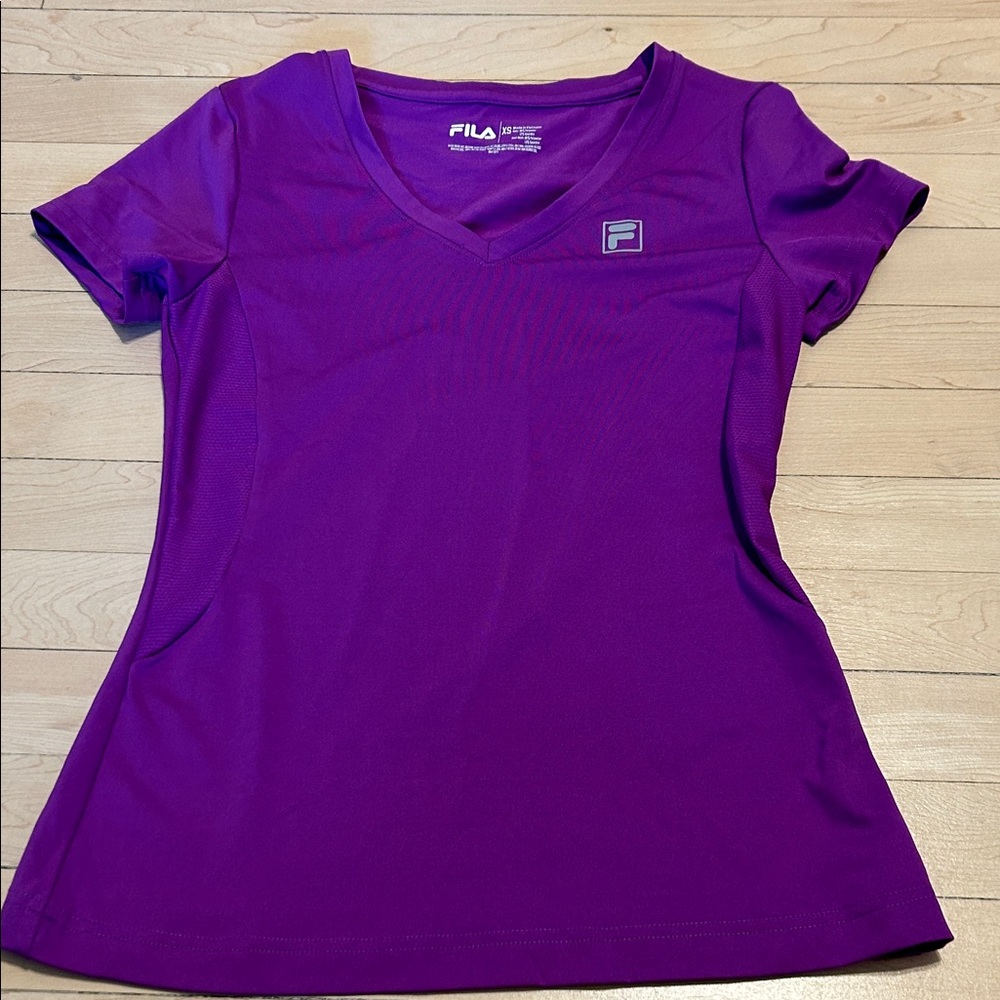 FILA Women's Vivid Purple Short Sleeve Tee